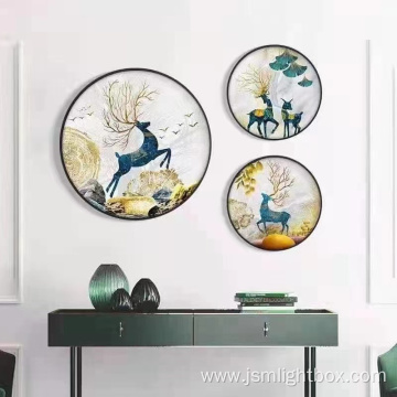 Wall Decoration Round Fabric Light Box